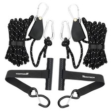 Kayak Tie Down Straps Kit   Bow  Stern Loops, Heavy Duty Ratchet Straps,