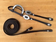 Vintage Alpaca Silver One Ear Western Show Headstall Bridle Matching Split Reins