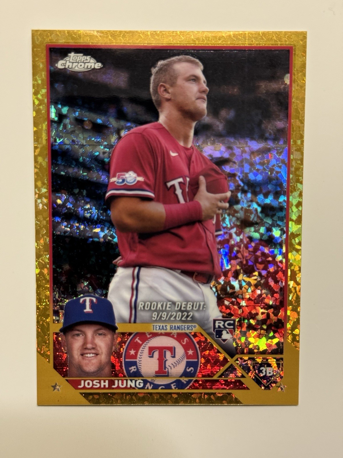 2023 Topps Chrome Update Rookie Debut Josh Jung Gold Mini-Diamond Refractor /50 