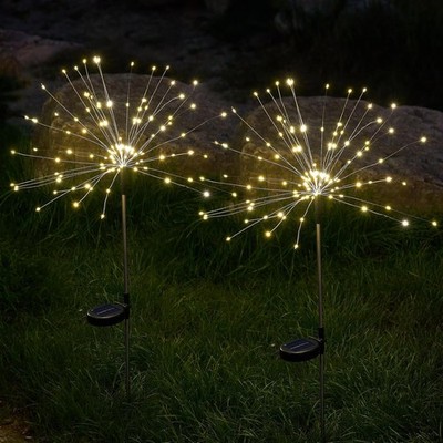 Solar Lights Outdoor, 2 Pack Solar Firework Lights Outdoor   150 LED, 8 Modes...