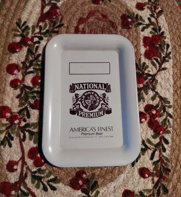 National Premium Pale Dry Beer Vintage Metal Tip Tray Carling National Brewery