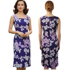 ADRIANNA PAPELL Silk Floral Print Sheath Dress - Size 14