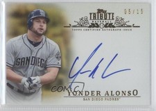 2013 Topps Tribute Auto Gold 5/15 Yonder Alonso #TA-YA2 Auto 0q0
