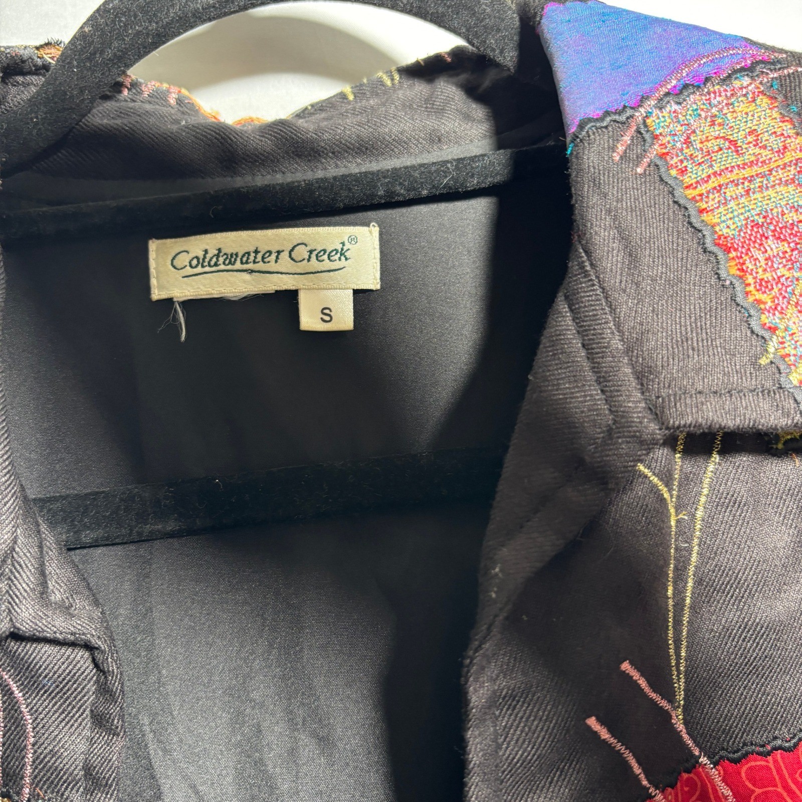 Coldwater Creek Womens Patchwork Jacket Black Emb… - image 3