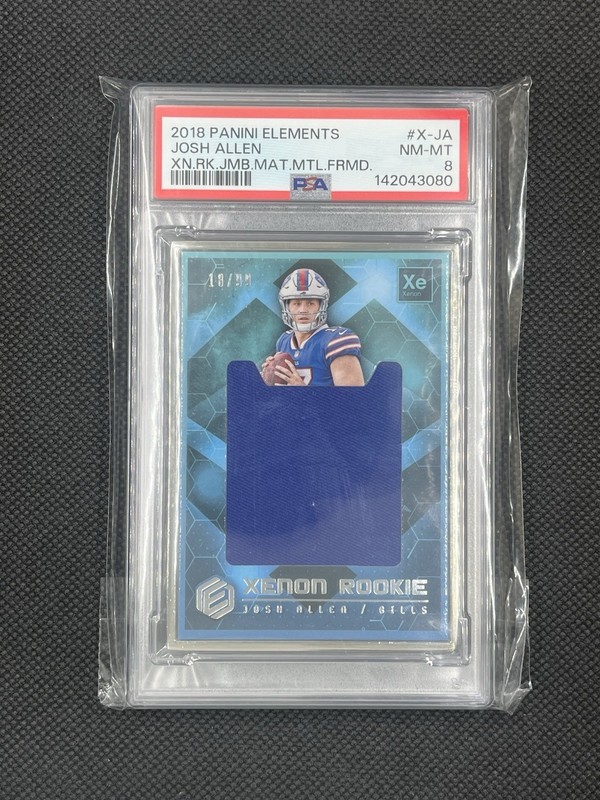 2018 Panini Elements Xenon Rookie Jumbo Materials Josh Allen /99 (PW, RC) PSA 8
