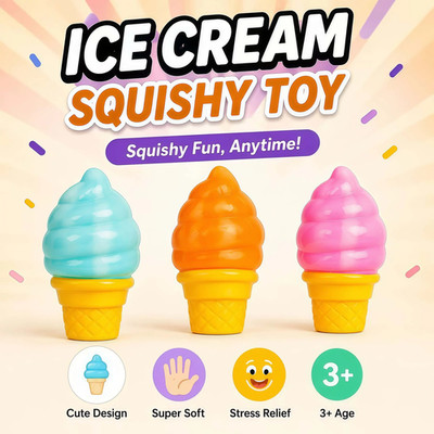 Super Soft Ice Cream Squishy Toy | Stress Relief Squeeze Fidget Sensory Toy for 