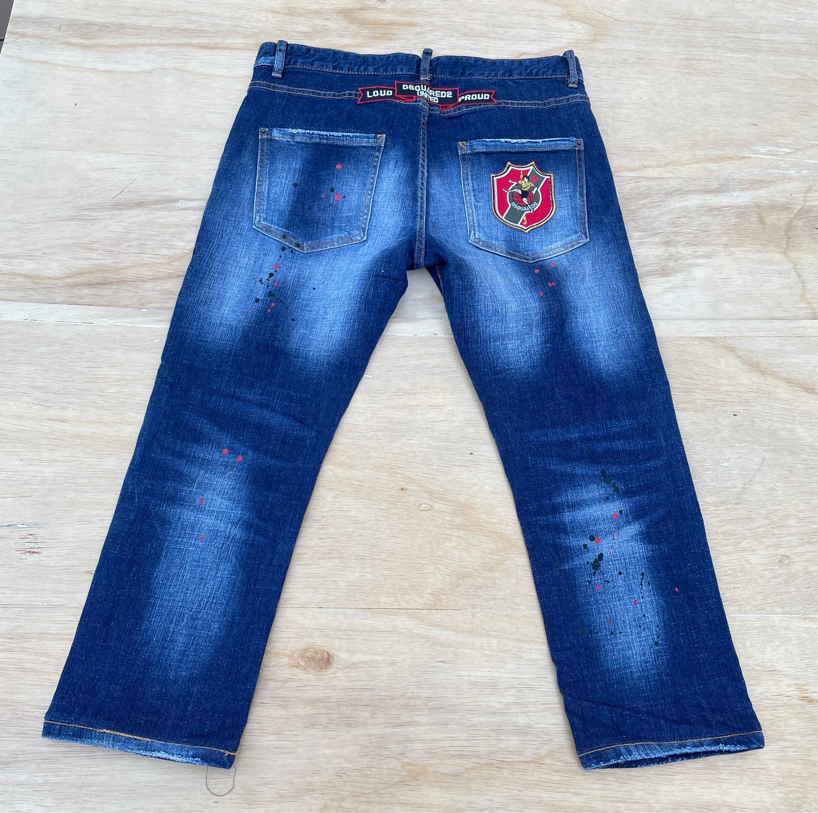 DSQUARED2 Cool Guy Jeans Denim Distressed Patch Style Men’s Blue SIZE 52 image 2