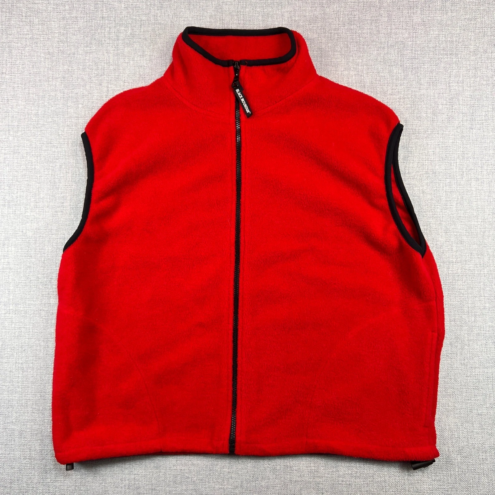 VTG 90s Black Mountain Fleece Vest Men Large Red USA Made Outdoor Retro Gorpcore