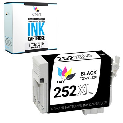 CMYi 1-Pack Replacement 252XL Black Ink Cartridge for Epson Workforce WF-3620