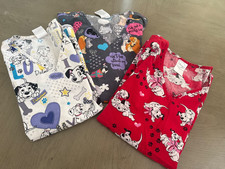 Disney Scrub Tops Lot of 3 pc Lady the Tramp 101 Dalmatians Xtra Small XS
