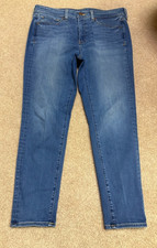 SPANX Blue 5 pocket ankle Skinny Jeans size 31  26  inseam 34 waist no flaws