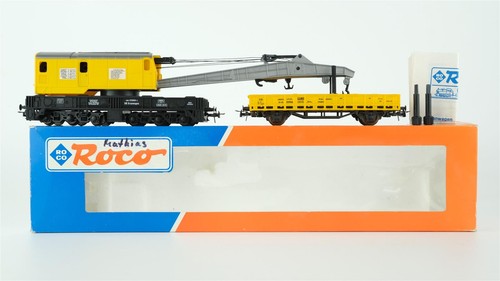 Roco H0 46331 Kranwagen mit Schutzwagen DB (1 Puffer fehlt) | Condition: Gebraucht