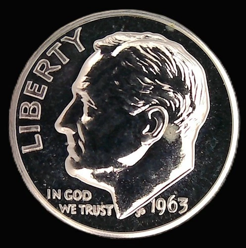 1963 (P) Roosevelt Dime Gem Proof 90% Silver