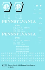 K4 O Scale Decals Pennsylvania Railroad PRR X55 50 Ft Double Door Boxcar Shadow