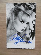 Elke Sommer autograph signed 9x14 cm postcard B/W
