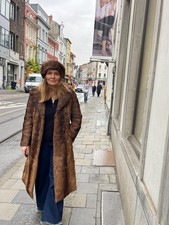 Luxury Vintage Real Fur Coat Women S Brown Ge...