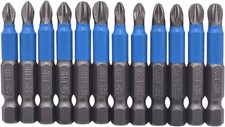 12Pcs 50mm S2 Steel Magnetic Anti Slip Cross Pozidriv Screwdriver Bits Set PH1 