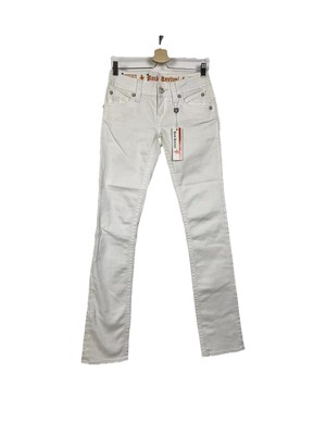 ROCK REVIVAL 27 L34 Model Heather Jeans Stretch Gerades Bein Weiß  NP 240 #IT