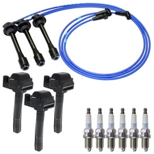 Hitachi 3 Ignition Coils NGK 6 Standard Spark Plugs & Wire Set Kit for Sienna V6