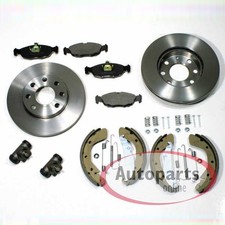 Bremsscheiben Beläge + Bremsbacken Set Radzylinder vorne hinten für Opel Astra F