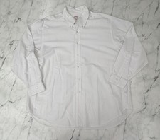 Brooks Brothers Oxford Shirt Mens 17.5 34 White Button Madison Cotton Made n USA