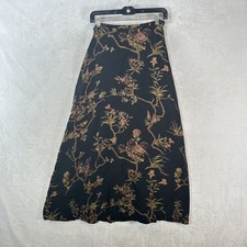 Vintage Telluride Clothing Co Skirt Womens 8 Black Floral Maxi Whimsygoth 90s