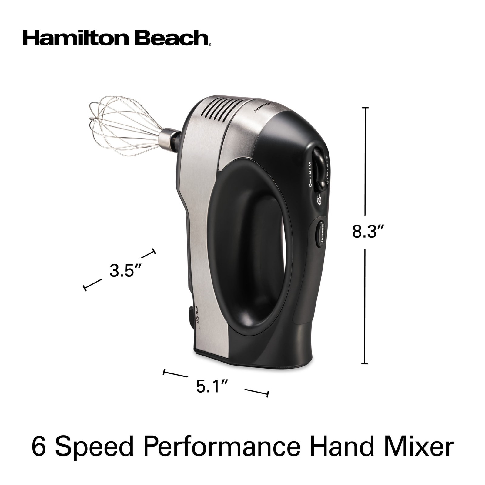 6-Speed Electric Hand Mixer, 5 Attachments & Case, Mixer for Kitchen.
