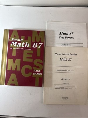 Saxon Math 87 SET (1st Edition) 8/7 Textbook, Answer Key, Test Forms #47 READ