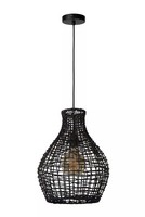 HäNgelampe Esstisch Papier Schwarz Wohnzimmer Ø35 Cm E27 Pendelleuchte Rund