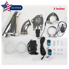 3" Electric Exhaust Valve Y Pipe Control Motor Kit with Manual & Remote Switch