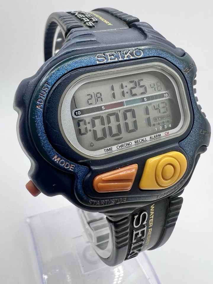 Raro Vintage Seiko Super Runners S640-4000 Relógio Esportivo Digital Masculino JDM 1990s - Imagem 4 de 4