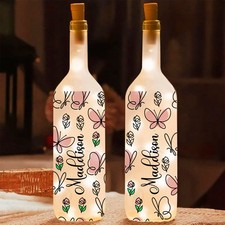 Personalized Butterfly Glass Tumbler Custom Name Iced Coffee Cup