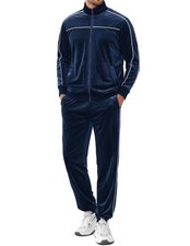 Men's Velvet Tracksuit Velour Sweat Suits for Men 2 Piece Set Jogging Suits