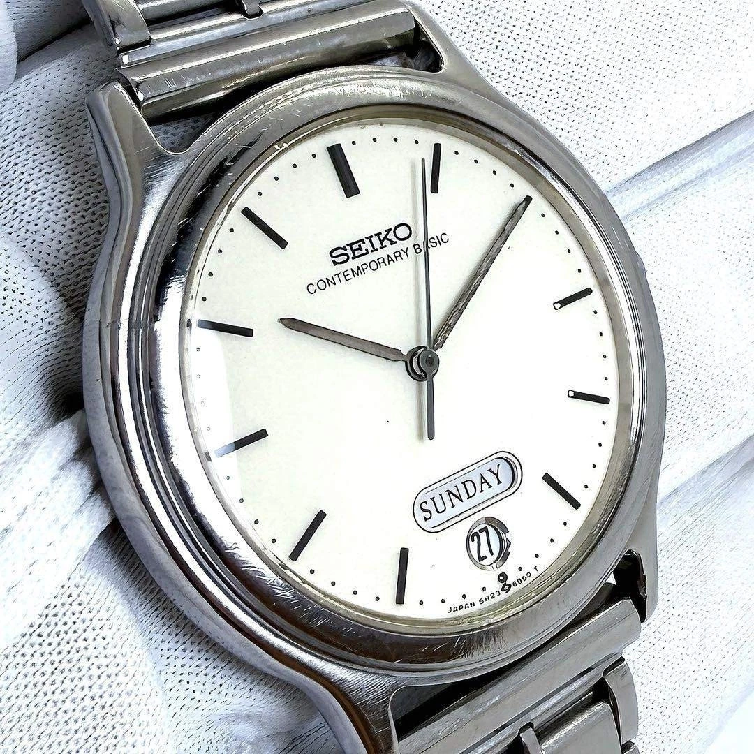 New Battery Seiko Contemporary Basic Day Date 3 Hands Vintage
