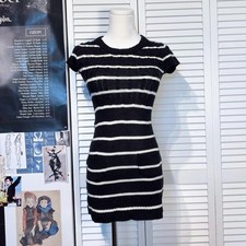 Striped knit mini dress
