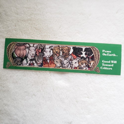 Vintage 1990s Animal Bookmark, Good Will Toward Critters, Book Fair - Jan Brett