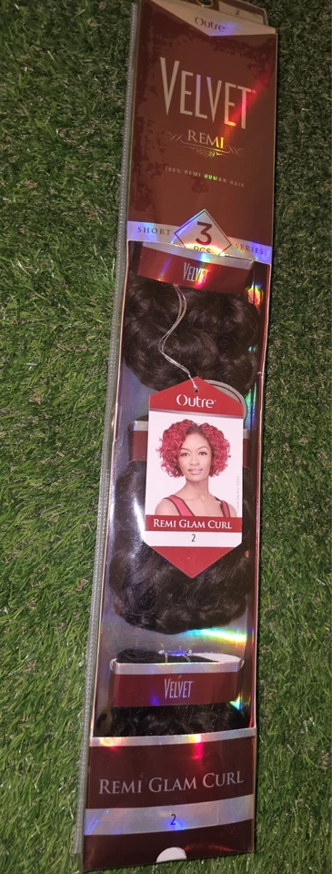 Outre Velvet Remi Glam Curl 2, 100 % cabello humano corto serie 3 piezas color DR425 NUEVO NUEVO Foto 2 de 4