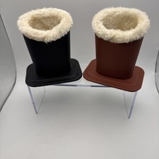 2 Pack Eyeglasses Holder Stand Plush Lined Bedside Glasses Case for Table Desk