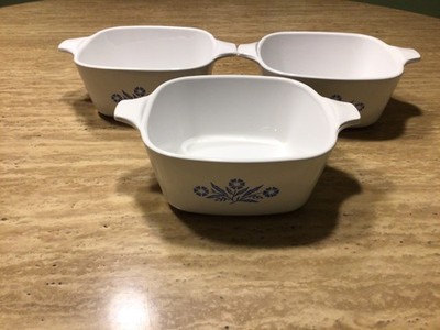 Corning Ware Blue Cornflower Casserole 22oz  P-43-B lot of 3- no lids