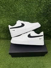 Size 10 - Nike Air Force 1 Nylon Swoosh White Black