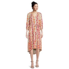 The Pioneer Woman Floral Tiered Ruffle Midi Dress Relaxed Fit Women  s Size Large