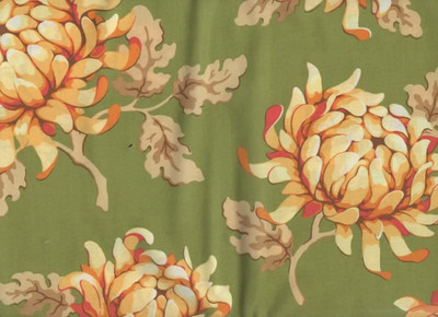 Heather Bailey Freshcut ''Mums'' Olive/Green - FreeSpirit - 3 yds cont.+ - OOP