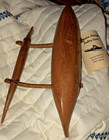 Vintage Hawaii Outrigger Wa'a Surfing Canoe Hand-carved Koa Wood Paddle 1960s — photo 3