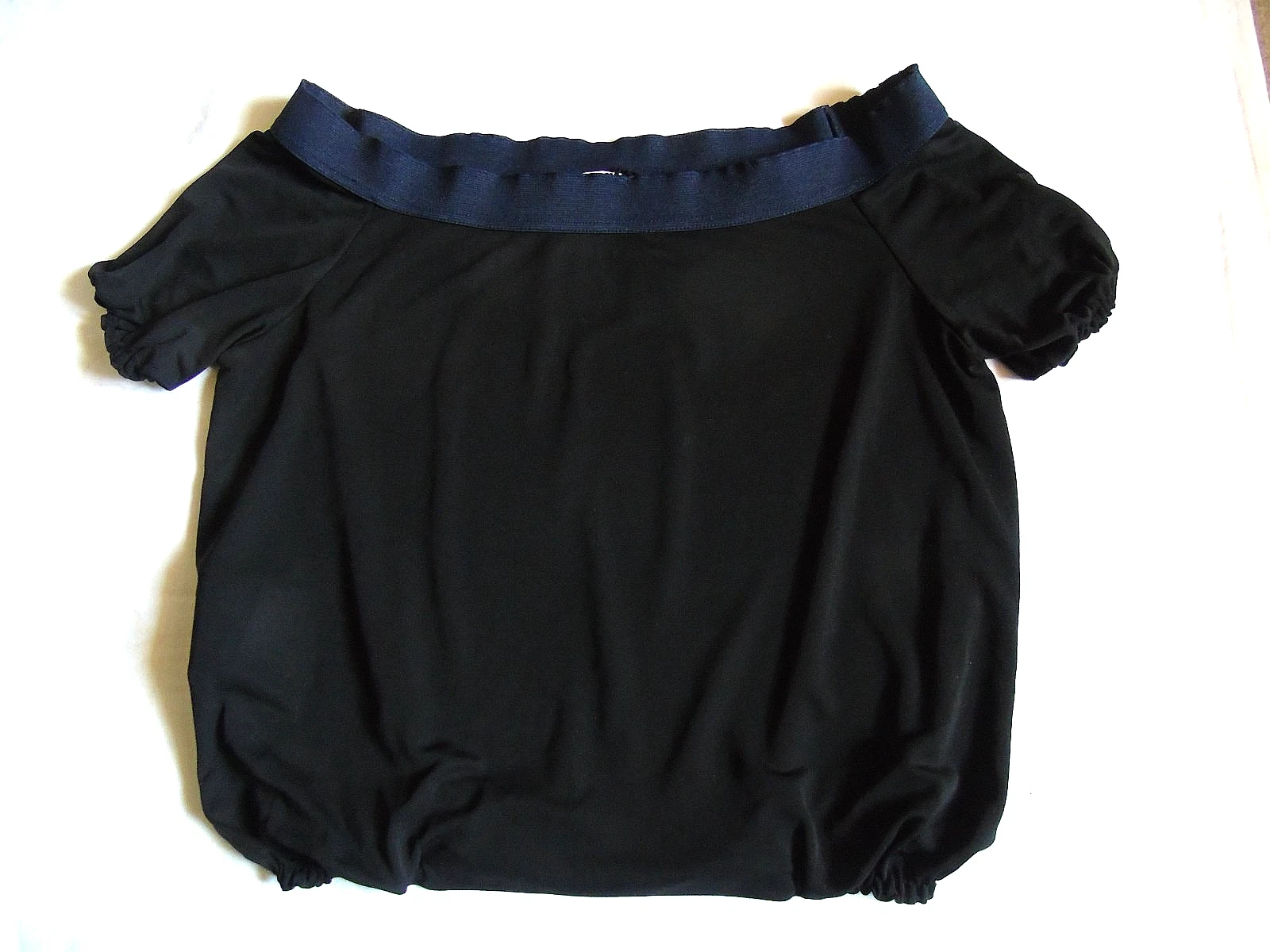 Top Miu Miu autentico nero blu navy mai usato bellogliato dettag t Sade ma inaly