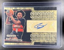 2024-25 Prizm Black Bub Carrington Sensational Signatures Gold Vinyl Auto /5