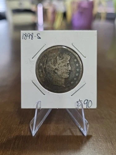 1898-S Barber Half Dollar Silver 128 Year Old Coin.