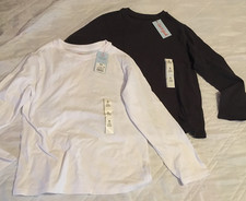 TWO longsleeve tees child size 8, Cat Jack dated 2024, NEW/tagged, gray, white