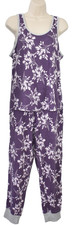 Live Love Lounge Karen Neuburger Purple And Gray Floral Pattern 2-Piece Set M 