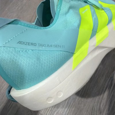 Size 12.5 Adidas ADIZERO Takumi SEN 11 Blue Mint White JQ2813