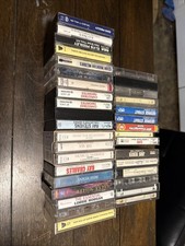 Cassette Tapes Lot of 35 w/ Cases Mixed Genre Country Blues Rock Roll More